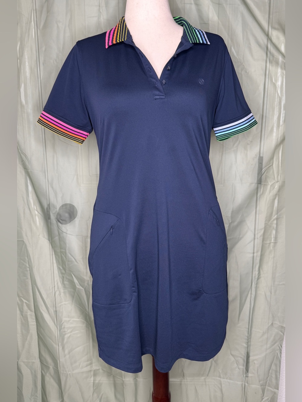 Navy G/FORE Women's Contrast Collar Tech Piqué Polo Golf Dress